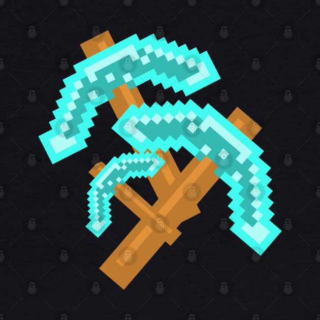 PICKAXE FOR MINER ON PIXEL ART by ASCORNION